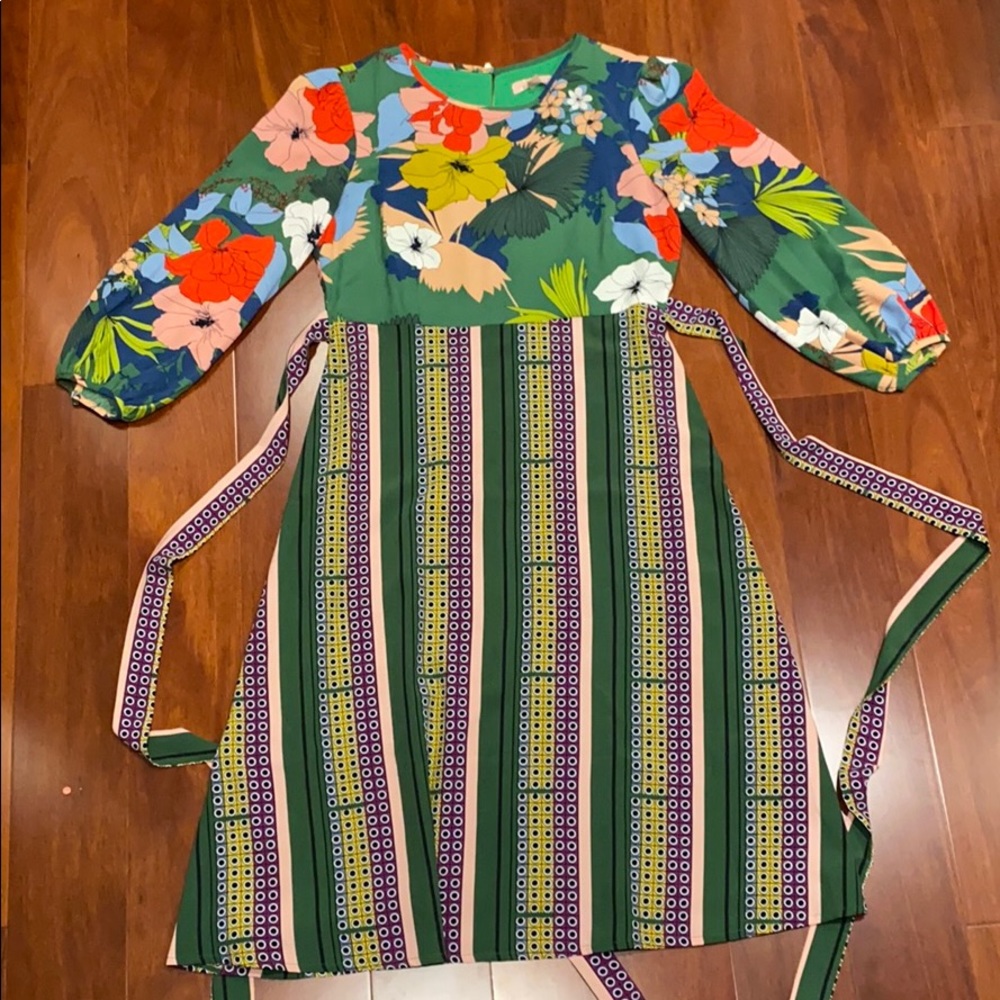 Anthropology midi-dress with waist tie